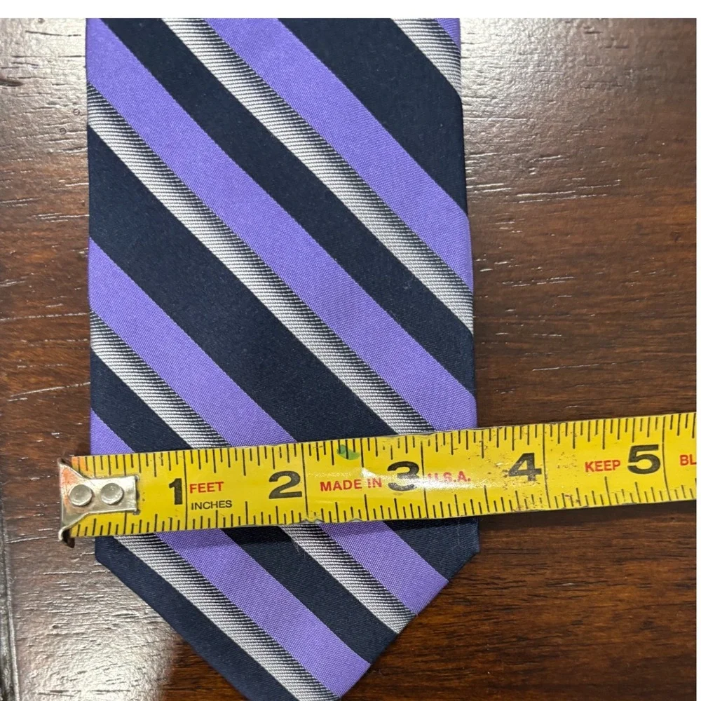 Apt 9‎ Mens Necktie Purple Navy Gray Striped Business Career Tie Vintage Note!